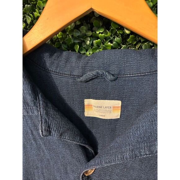 Marine Layer Archive Button Front Camp Shirt Size Large - Picture 2 of 5